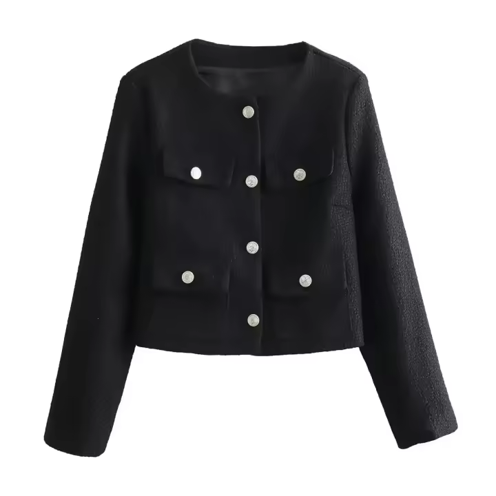 Lana gruesa combinada con cuello sg single am rou ne rt adecuada para tops de moda para mujer - 1