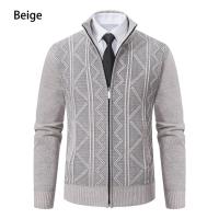 Chaqueta gruesa para hombre, cárdigan de punto con cuello levantado, cálido, para otoño e invierno - details 4