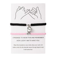 2 unids/set corazón romántico magnético atraer pareja para Mujeres Hombres moda cuerda trenzada pulsera a juego joyería de amistad - details 1