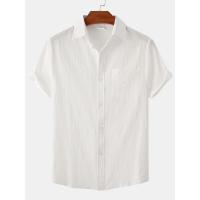 Camisa con botones de manga corta de lino y algodón de estilo chino para hombre, 2023 - details 19