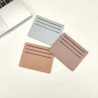Tarjetero de cuero PU multiposición, bolso de tarjeta corto de estilo coreano Simple, Control de acceso de tarjeta, funda de tarjeta de crédito de identificación de Color sólido - details 5