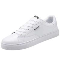 Nuevos zapatos deportivos informales de suela gruesa blanca de moda transpirable, zapatos de tabla para hombre - details 2