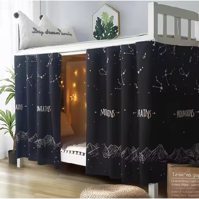 Cortina de privacidad para dormitorio, cubierta opaca para tienda de mosquitos, litera para estudiantes - 1