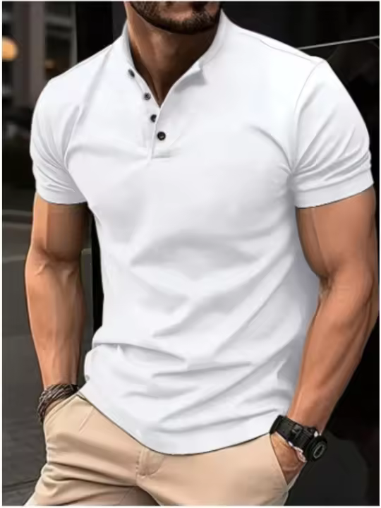 Camiseta deportiva polo con cuello de botones para hombre, verano 2023 - 1