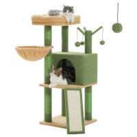 PAWZ Road Árbol para gatos en forma de cactus con amplio condominio, hamaca acogedora, torre de varios niveles, rascadora para gato de interior, juguetes para gatitos - details 12
