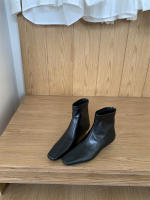 Versión coreana de versátil tubo corto botas delgadas nueva con falda botas cortas de tacón grueso zapatos franceses de mujer - details 4