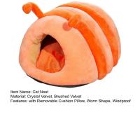 Nido para gatos con cojín extraíble, almohada con forma de gusano, jaula para mascotas a prueba de viento, retención de calor, cueva, casa para gatos de invierno - details 15