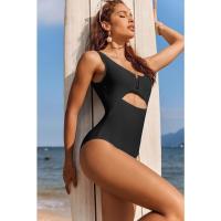 Bañadores de una pieza para mujer, traje de baño con Control de barriga, Monokini de cintura alta con cuello en V, 2024 - details 2