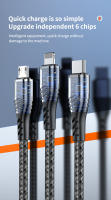 Cable de carga súper rápida 3 en 1, 6A, 66W, 1,2 M, 2M, cargador Micro USB tipo C, nailon trenzado para iPhone, Xiaomi, Samsung - details 6