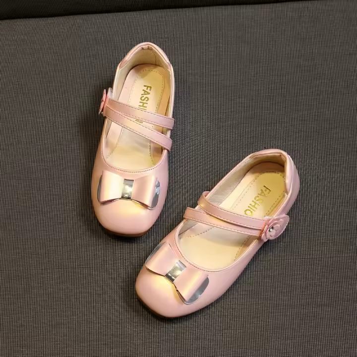 Zapatillas de cuero para niña, zapatos planos informales florales para niña, tacones altos para baile y bodas, suaves - 1