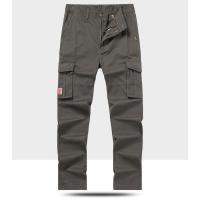 Pantalones de trabajo de algodón para hombre, grueso con múltiples bolsillos Pantalón Cargo, recto, informal, para exteriores, primavera y otoño - details 5