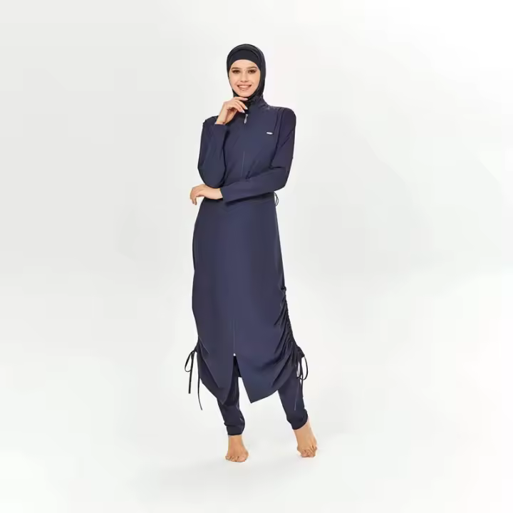 Traje de baño musulmán modesto Burkini para mujer, traje de baño para mujer, Abayas, Hijab islámico de manga larga, cobertura completa, traje de baño, 3 uds. - 1