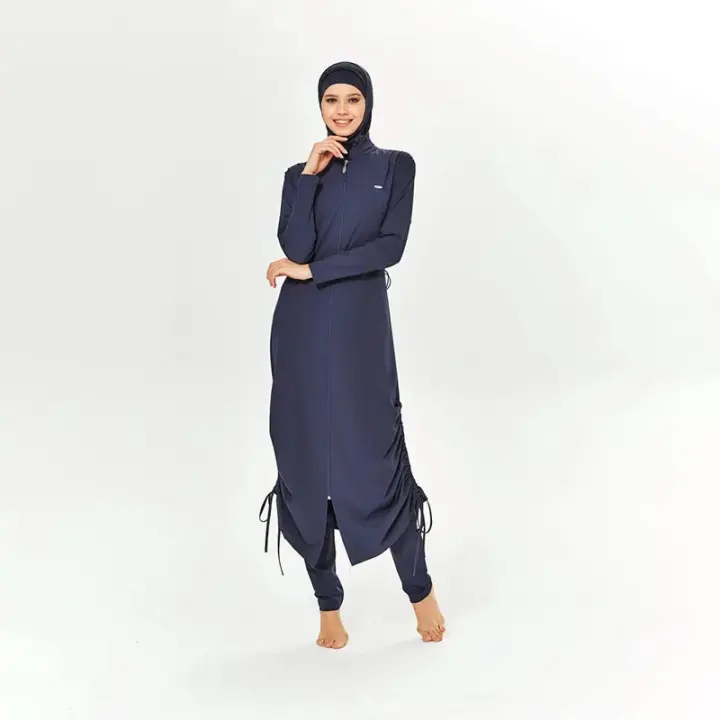 Traje de baño musulmán modesto Burkini para mujer, traje de baño para mujer, Abayas, Hijab islámico de manga larga, cobertura completa, traje de baño, 3 uds. - 1
