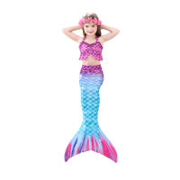Traje de baño de cola de sirena para niñas, bañador monoaleta para nadar, Cosplay con aleta - details 0