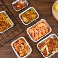 Bandeja Rectangular de papel de aluminio antiadherente, recipiente para alimentos de 130/410/700/750ml, bandeja para hornear desechable, 10 Uds. - details 2