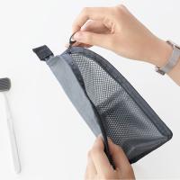 Bolsas de aseo plegables, bolsa de almacenamiento para cepillos de dientes de viaje, bolsa de maquillaje, organizador de lavado, bolsa para brochas de maquillaje, bolsa de cosméticos de malla, 1 ud. - details 3