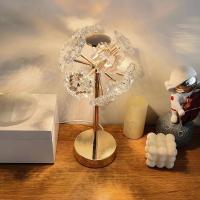 Lámpara de cristal con pantalla, lámpara de mesa de cristal, decoración romántica regulable, luz de escritorio, 3 luces de colores, luces suaves, lámpara de noche moderna - details 2