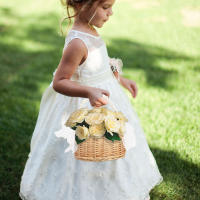 Cesta de mimbre tejida a mano para niña, cesta de mimbre con perlas de princesa, para decoración del hogar y boda - details 4