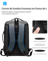 Mochila de negocios para hombre, bolsa de ordenador informal, puede contener computadoras de 14-15,6 pulgadas y puede ampliar la capacidad - details 6