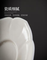 Porcelana blanca Kung Fu Dehua de jade gordo de oveja de alta gama con posavasos, té de degustación de té, taza individual, taza maestra - details 7