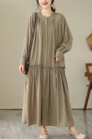 Elegante Vestido Suelto para Mujer Otoño 2025 Falda Larga de Moda de Talla Grande - details 1