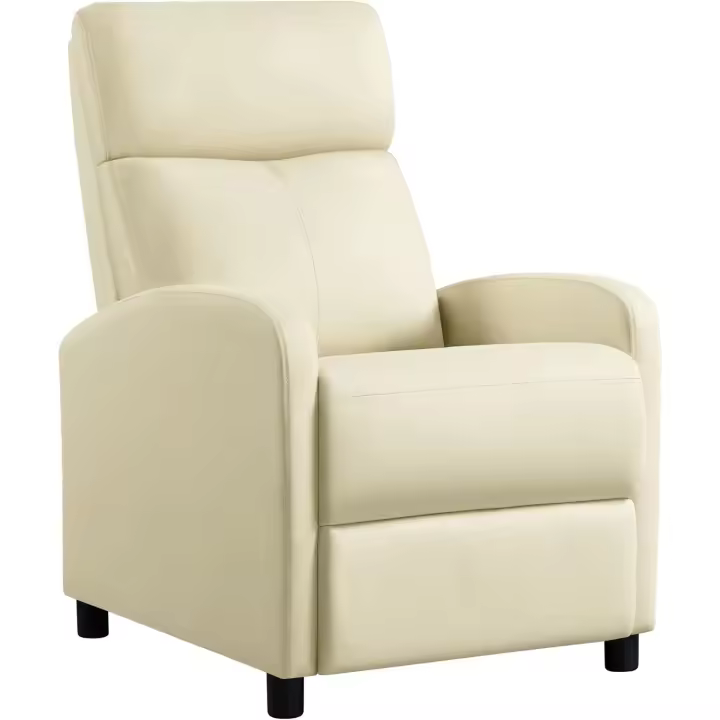 Sillón individual Relax para televisión con reposapiés ajustable para sala de estar, dormitorio, cine, tejido de poliéster negro - 1