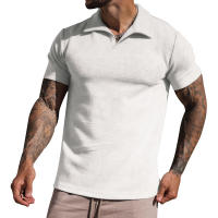 Camiseta de Verano para Hombre Polo Informal con Cuello en V Manga Corta Suelta con Gofres Gruesos - details 3