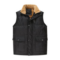 Chaquetas sin mangas de lana con cuello levantado y acolchado cálido para hombre, rompedores gruesos, otoño e invierno - details 1