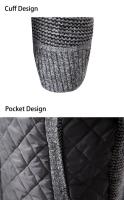 Suéter de otoño e invierno para hombre, cárdigan suelto, suéter de lana, jersey de cuello alto frío, cortavientos empalmado, chaqueta informal - details 16