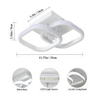 Goeco Luz de Iluminación Interior Moderna de 30W LED Acrílico Cuadrado, Luz Blanca Fría, Montaje Semi-Flush, Brillo de 3300LM, Material de Aluminio - details 0