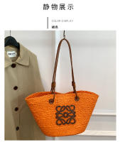 Bolso de Mano de Paja Tejido a Mano Bolso de Playa de Hombro para Vacaciones de Gran Capacidad - details 12