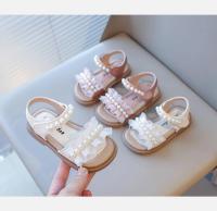 Sandalias de verano para niñas, zapatos de playa para niños con perlas y diseño de princesa, puntera abierta, suaves, antideslizantes, 2025 - details 1