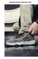 Zapatos de skate retro de mezclilla personalizados para hombre, zapatos deportivos versátiles para hombre, pareja de deportes al aire libre y zapatos casuales. - details 22
