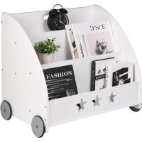 Estantería de Niños con 4 Ruedas y 3 Estantes Pequeños Organizador Multiusos para Habitación - details 0