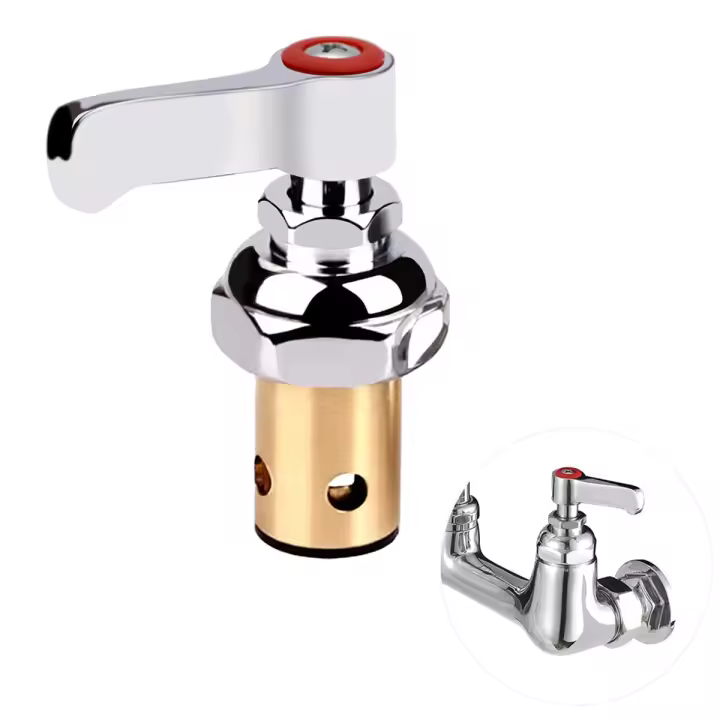 Reemplazo de grifos de latón para cocina, montaje de vástago de mango lateral caliente 002714-40, uso comercial con rendimiento - 1