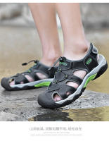 Sandalias de hombre de verano de cuero genuino |   Punta cerrada, suela gruesa antideslizante, diseño ajustable para exteriores – tallas 38–48 - details 21