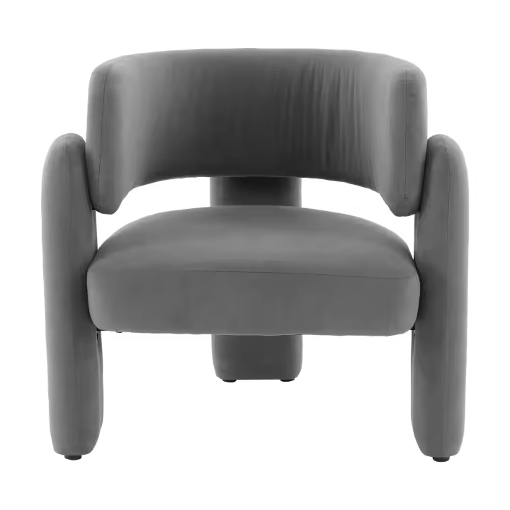 Sillón moderno gris, 78x52x74 cm - Asiento individual resistente para salón, capacidad de carga hasta 250 lbs - 1