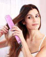 Plancha de pelo profesional KIPOZI, plancha plana de titanio con pantalla LCD Digital, rizador de calentamiento instantáneo de doble voltaje, regalo - details 5