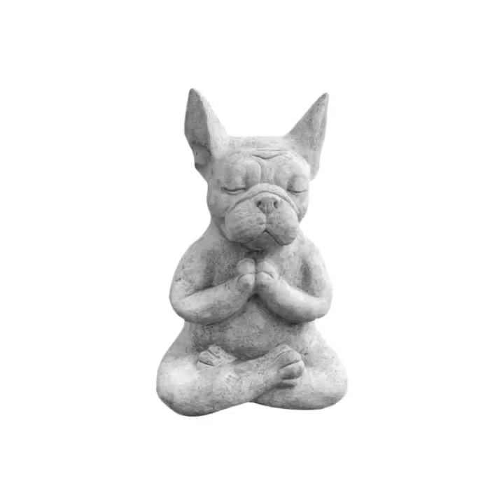 Estatua de Resina de Yoga Pose Escultura de Bulldog Francés para Jardín - 1