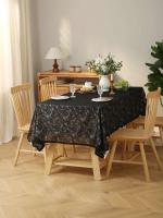Mantel floral Ense negro, diseño estampado para cocina, salón, mesa de comedor, decoración, fiestas y eventos - details 0