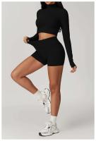Conjunto de Yoga de Manga Larga Top de Correa Alta y Leggings Deportivos para Mujeres - details 14