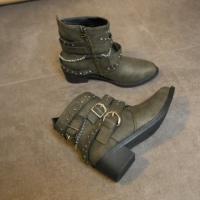 Botas Martin a la moda para mujer, botas cortas con tacones bajos, zapatos para mujer - details 5