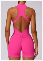 Mono de Yoga Sin Mangas con Almohadilla Kailuoka para Mujer Rompers Deportivos de Gimnasio Fitness Cortos con Talleres Material de Nylon - details 5