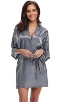 Bata de satén para mujer, lencería íntima, ropa de dormir sedosa, regalo de boda nupcial, bata de baño tipo kimono informal, camisón Sexy - details 6