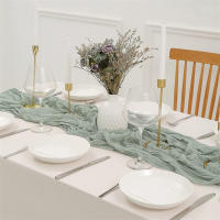 Lino Gauze Runner Decoración de Comedor Rústica para Bodas, Fiestas, Navidad 90*300CM - details 3