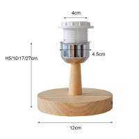 Soporte Circular de Base de madera maciza con interruptor de encendido y APAGADO para lámpara de mesa, enchufe E27, soporte para lámpara de mesita de noche para iluminación del hogar - details 1