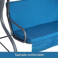 balancin columpio para dos personas columpio doble mecedor con toldo parasol azul