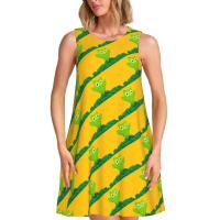 Vestido Duo de búho sin mangas informal para mujer, divertido pájaro verde, viajes personalizados, D-Duogos - details 112