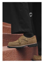 Nuevo estilo británico versátil zapatos Munk zapatos de vestir casual fondo plano tendencia hebilla zapatos de los hombres. - details 8