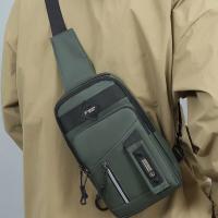 Bolso de pecho sencillo con múltiples bolsillos para hombre, bolso de hombro de tela, bolso deportivo para mensajes, bolso cruzado multifunción con cremallera para correr - details 16